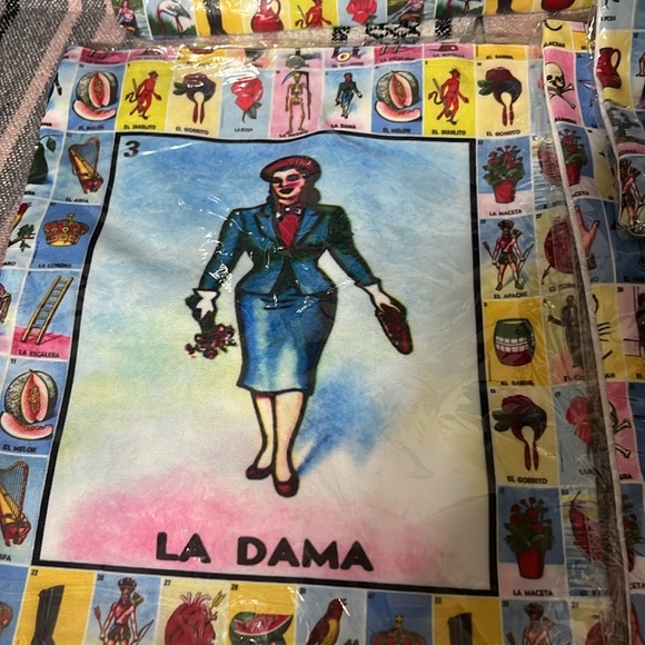 Mexican Loteria Tote Bag, Button closure, Bulk of 4 - Picture 2 of 11
